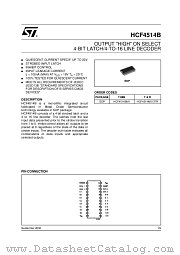 HCF4514M013TR datasheet pdf ST Microelectronics