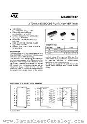 M74HCT137M1R datasheet pdf ST Microelectronics
