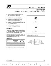MC33171DT datasheet pdf ST Microelectronics