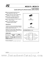 MC33174N datasheet pdf ST Microelectronics