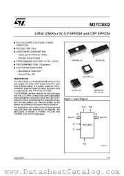 M27C4002 datasheet pdf ST Microelectronics