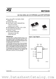 M27C64A datasheet pdf ST Microelectronics