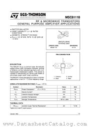 MSC81118 datasheet pdf ST Microelectronics