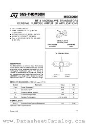 MSC82003 datasheet pdf ST Microelectronics