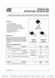 BYW81G-200 datasheet pdf ST Microelectronics