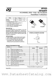 IRF620FI datasheet pdf ST Microelectronics