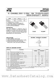 IRF640FP datasheet pdf ST Microelectronics