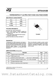 STTA1212D datasheet pdf ST Microelectronics