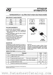 STTA5012TV2 datasheet pdf ST Microelectronics