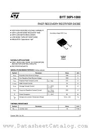 BYT30PI-1000 datasheet pdf ST Microelectronics