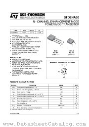 STD2NA60 datasheet pdf ST Microelectronics