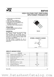 BUF410 datasheet pdf ST Microelectronics