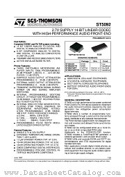ST5092AD datasheet pdf ST Microelectronics