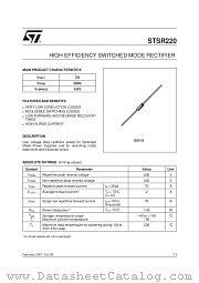 STSR220 datasheet pdf ST Microelectronics