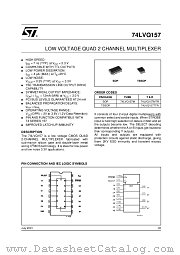 74LVQ157M datasheet pdf ST Microelectronics