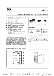 74AC257B datasheet pdf ST Microelectronics