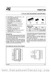 74ACT138MTR datasheet pdf ST Microelectronics