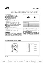 74LVQ02M datasheet pdf ST Microelectronics