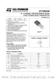 STY30NA50 datasheet pdf ST Microelectronics