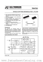 TDA7331 datasheet pdf ST Microelectronics