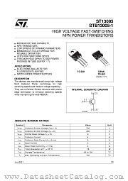 STB13005-1 datasheet pdf ST Microelectronics
