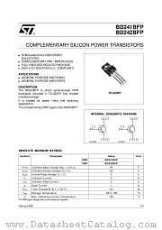 BD242BFP datasheet pdf ST Microelectronics