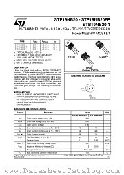 STP19NB20FP datasheet pdf ST Microelectronics