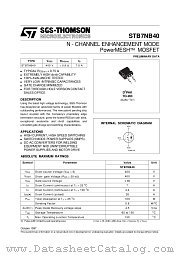 STB7NB40 datasheet pdf ST Microelectronics