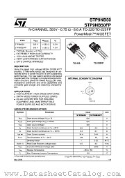 STP9NB50 datasheet pdf ST Microelectronics