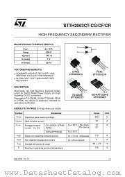 STHH2003CR datasheet pdf ST Microelectronics