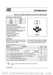 STPS80H100TV datasheet pdf ST Microelectronics