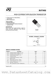 BUTW92 datasheet pdf ST Microelectronics