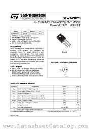 STW34NB20 datasheet pdf ST Microelectronics
