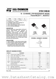 STB11NB40 datasheet pdf ST Microelectronics