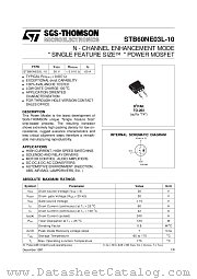 STB60NE03L-10 datasheet pdf ST Microelectronics
