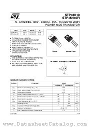 STP45N10 datasheet pdf ST Microelectronics