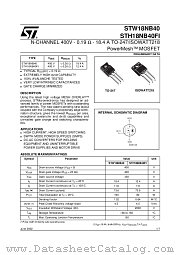 STH18NB40FI datasheet pdf ST Microelectronics