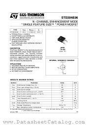 STD20NE06 datasheet pdf ST Microelectronics