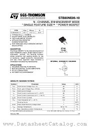 STB80NE06-10 datasheet pdf ST Microelectronics