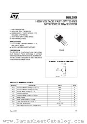 BUL39D datasheet pdf ST Microelectronics