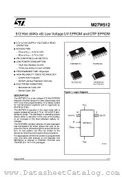 M27W512 datasheet pdf ST Microelectronics