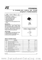 STD30NE06L datasheet pdf ST Microelectronics
