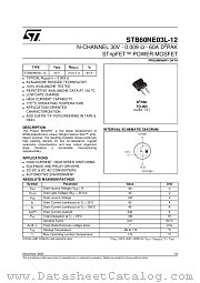 STB60NE03L-12 datasheet pdf ST Microelectronics