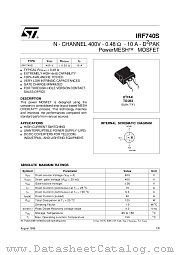 IRF740S datasheet pdf ST Microelectronics