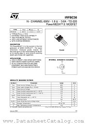 IRFBC30 datasheet pdf ST Microelectronics