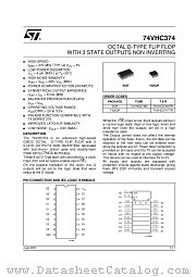 74VHC374TTR datasheet pdf ST Microelectronics