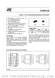 74VHC139TTR datasheet pdf ST Microelectronics