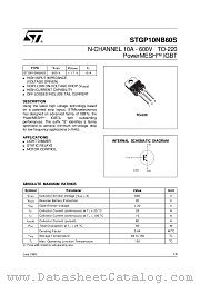 STGP10NB60S datasheet pdf ST Microelectronics