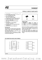 74VHC27TTR datasheet pdf ST Microelectronics