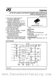 TDA7451 datasheet pdf ST Microelectronics